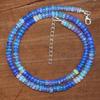 Natural Blue Opal Gemstone Dainty Beaded Necklace, Ethiopian Opal Handmade Necklace, Birthstone Necklace, Minimalist Necklace, Gift for Her