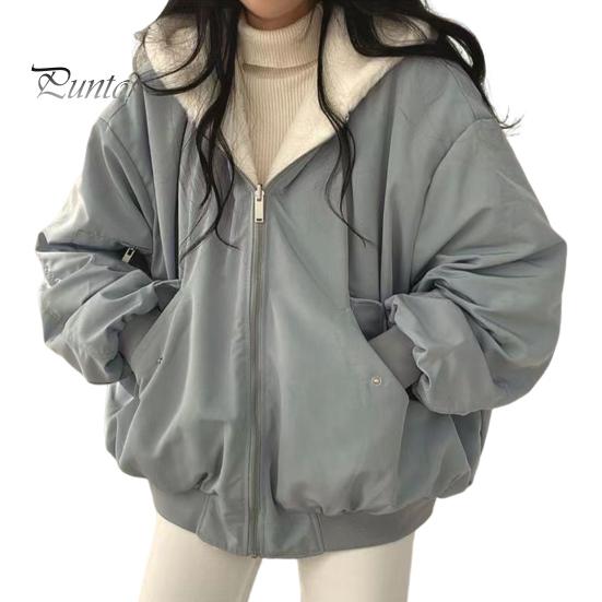 

Зимняя женская куртка с утолщенной флисовой подкладкой, двухсторонняя, с капюшоном и карманами, ветрозащитная, сохраняющая тепло, застегивающаяся на молнию, женская куртка S синий