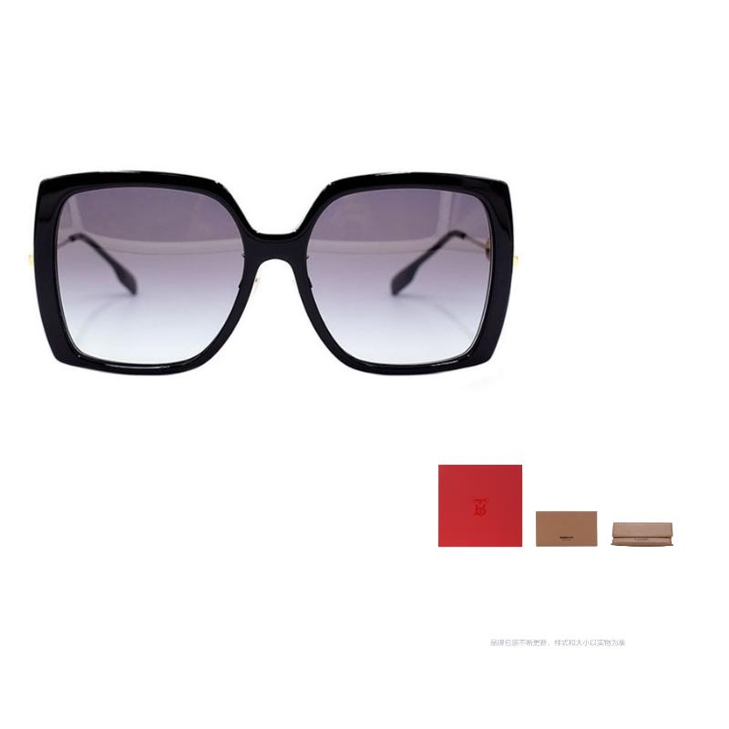 

BURBERRY B. MONOGRAM Modern Square Frame Holiday Travel Sunglasses 4332F Women s Black 57 чёрный