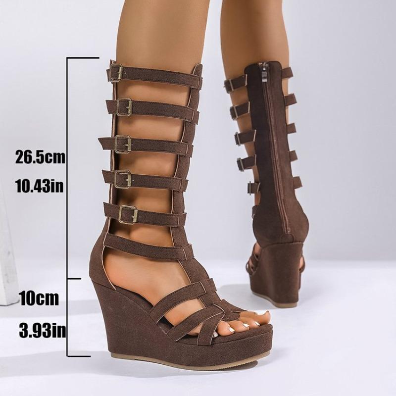 Fashion High Heels Women Platform Wedges Sandals Summer New Trends Ankle Shoes Fashion Elegant Slippers 2025 Designer Sandalias De Mujer