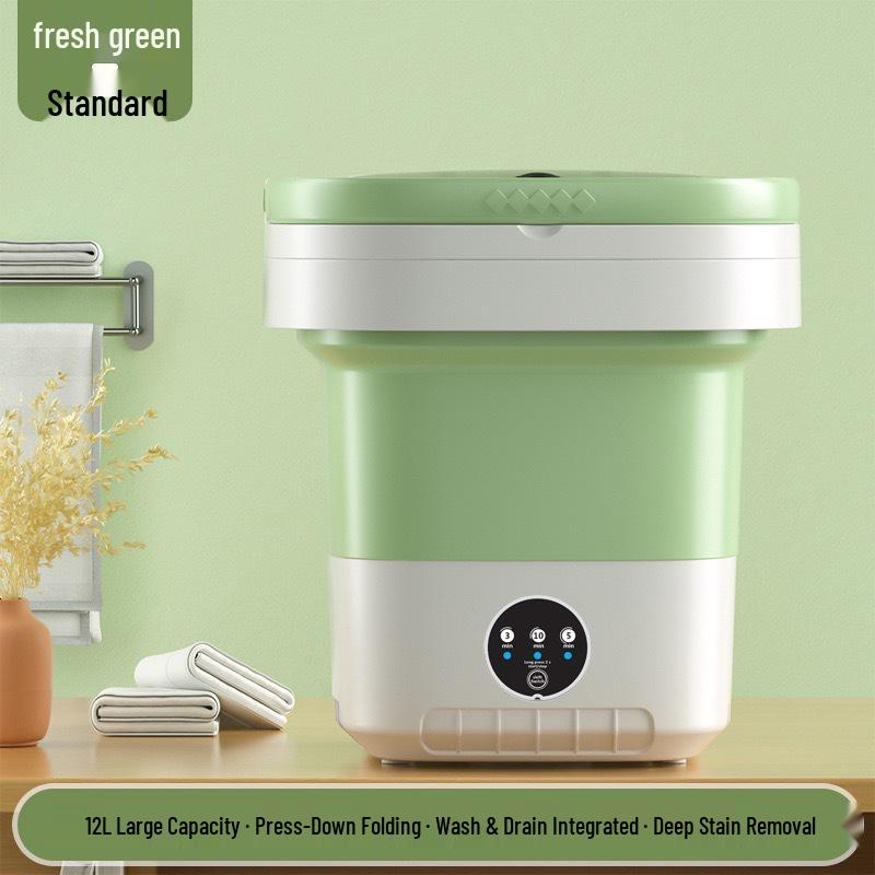 Portable Folding Mini Washing Machine - 12L Automatic for Underwear & Dorms
