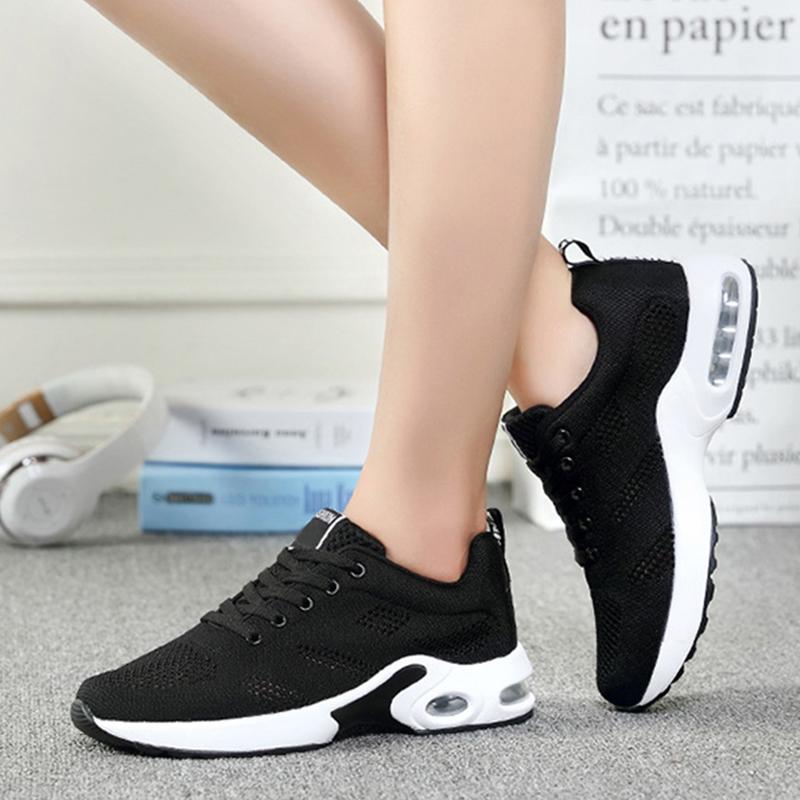 Modne Damskie Sneakersy Poduszka Powietrzna Miękka Podeszwa Buty Damskie Casualowe Outdoorowe Siateczkowe Oddychające Antypoślizgowe Buty Tenisowe