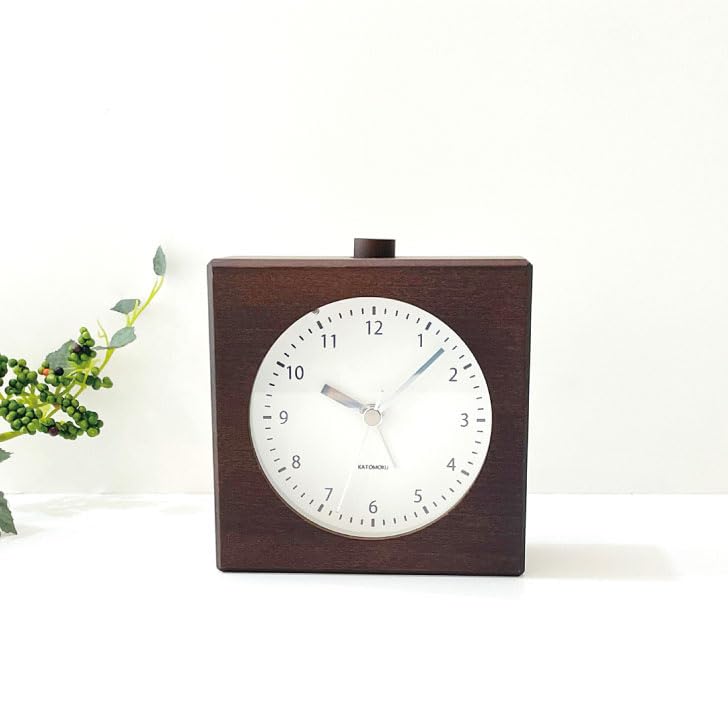 KATOMOKU Alarm Clock 5 Brown Alarm Clock Wooden km-78BR 11.2×11.8×4.6cm