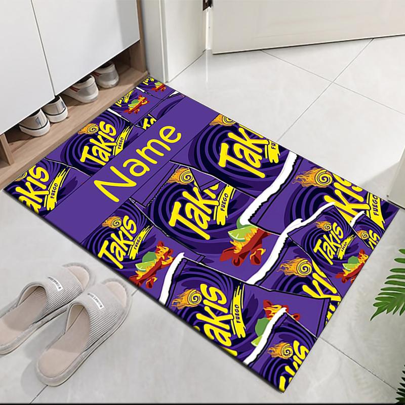 Tappeto Stampato Takis Fuego con Nome Personalizzato, per Sedia da Ufficio Soggiorno Camera da Letto Cucina Decorazioni Regali.