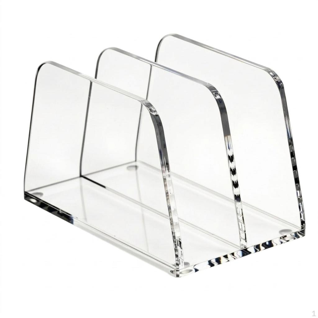 Desktop Mail Organizer Transparent Slotted File Holder Clear Acrylic Letter for Home Office,