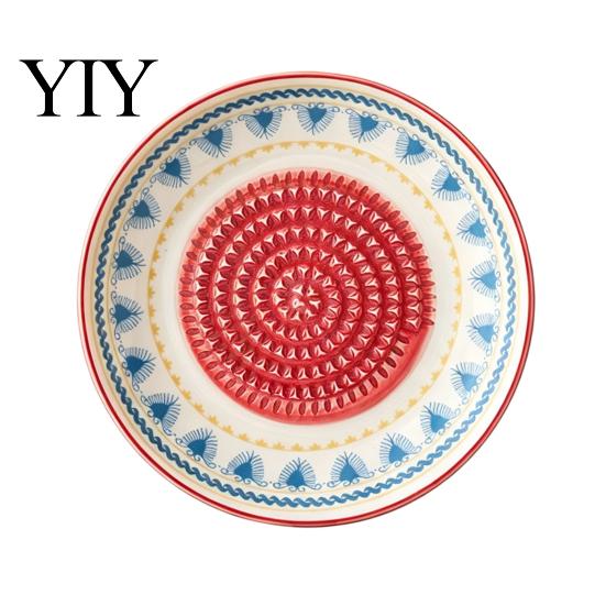 Piatto da portata per aglio Piatto con piastra macina-grattugia in ceramica, Grattugia manuale per zenzero e frutta Ciotola, Vassoio multifunzione per la preparazione, Cucina moderna minimalista