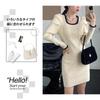 PHOLEEY Knit Long Mini Slim Polyester Women's Dress, Sleeve, Length, Fit, Color-Coordinated Design, 100%
