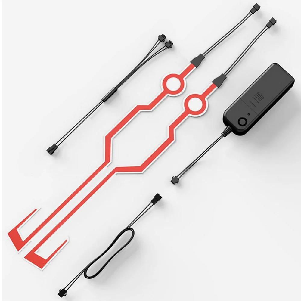 A Pair Motorcycle Helmet Capacete De Moto Light Riding Signal EL Strip Kit Bar DIY Helmet Led Strip Reflector Cold Light Fil