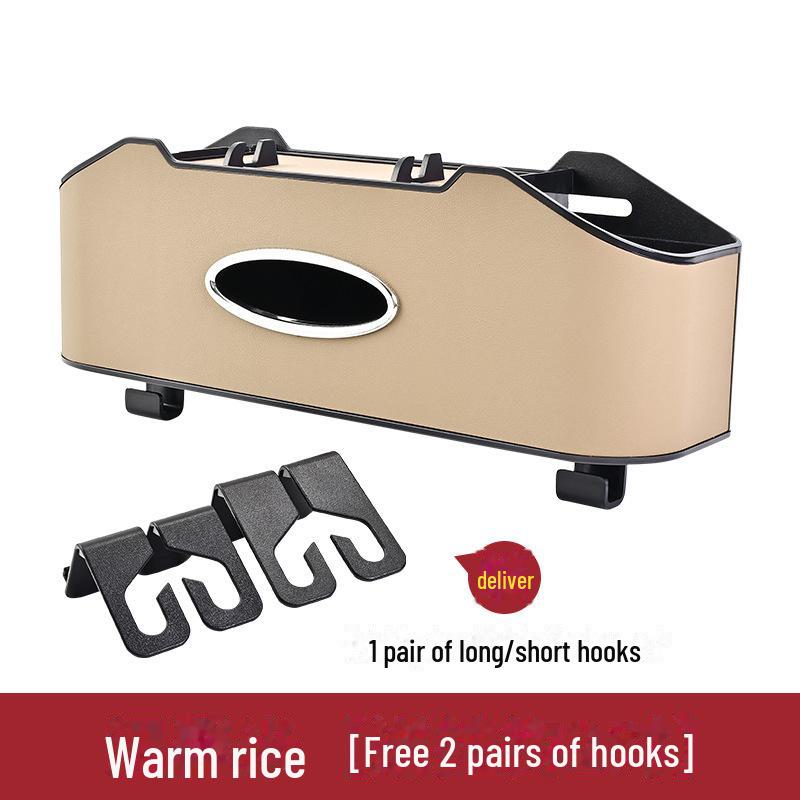 Car Seat Back Multi-Function Storage Organizer with Tissue Holder and Water Cup Holder