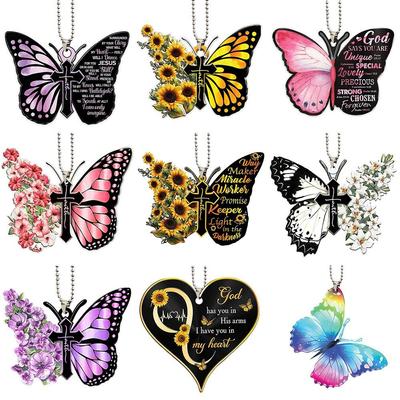 Příslušenství Zadní zrcátko Ornament Auto Slunečnice Dekorace Závěsný přívěsek motýlí kříž