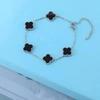 Four-leaf Clover Bracelet Double-sided Titanium Steel Does Not Lose Color Five Flowers Fashion Simple and Versatile Delicate Bracelet