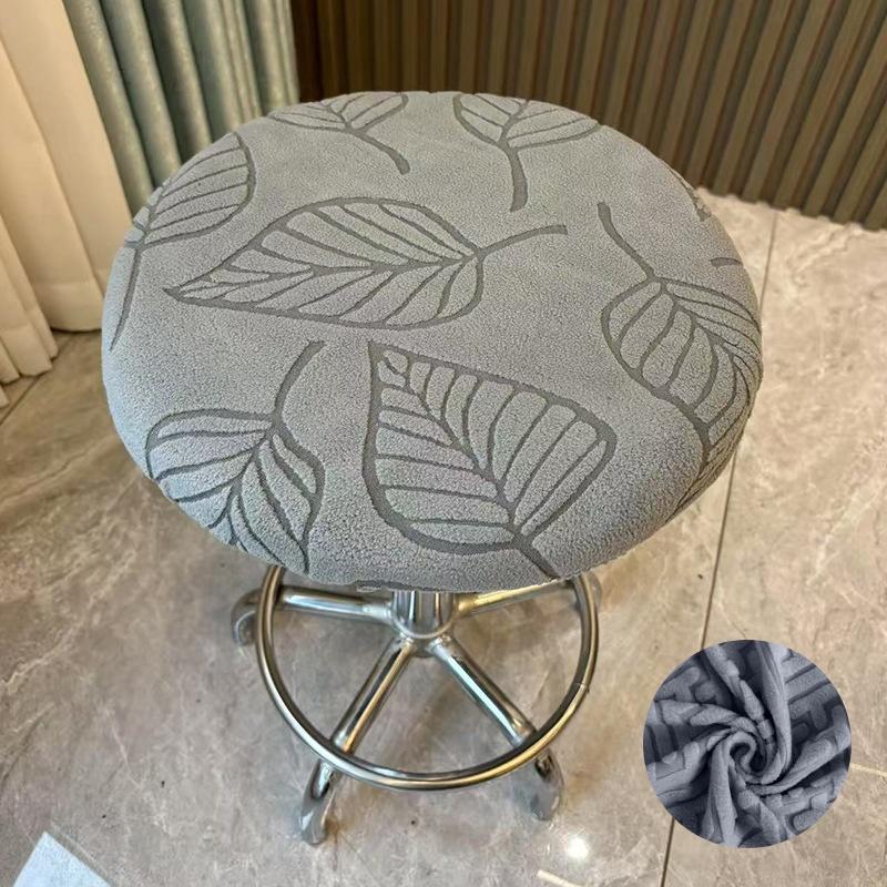 1PC Round Bar Stool Covers Round Stool Seat Covers Jacquard Dustproof Slipcovers for Swivel Chairs or Barstools