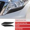 Pair Bright Carbon Fiber Headlight Eyelid Sticker For Toyota Land Cruiser 10-18