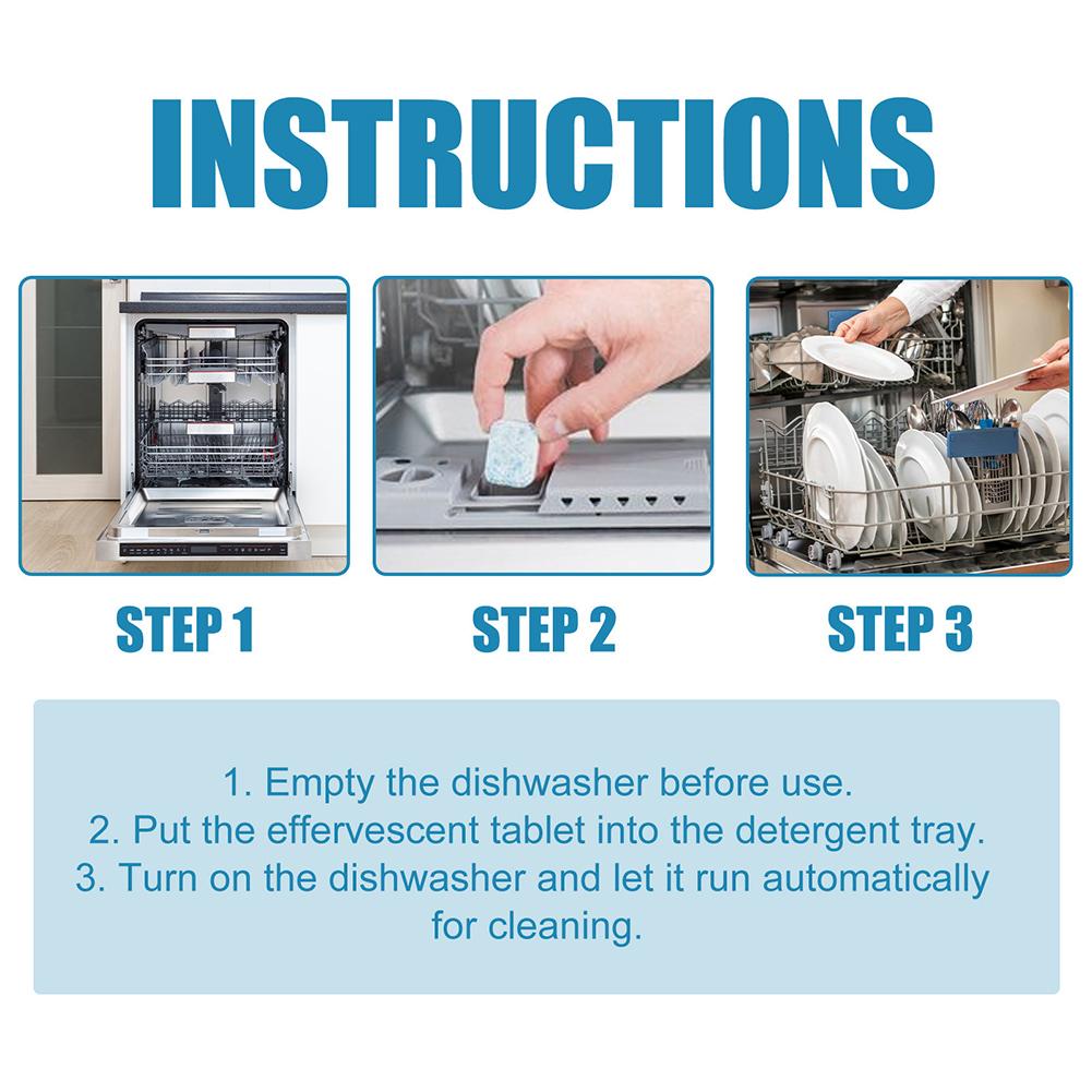 6pcs/box Descaling Detergent Strong Oil Stain Removal Descaling Tablets Remove Limescale Build Up and Odor Kitchen Cleaning Tool