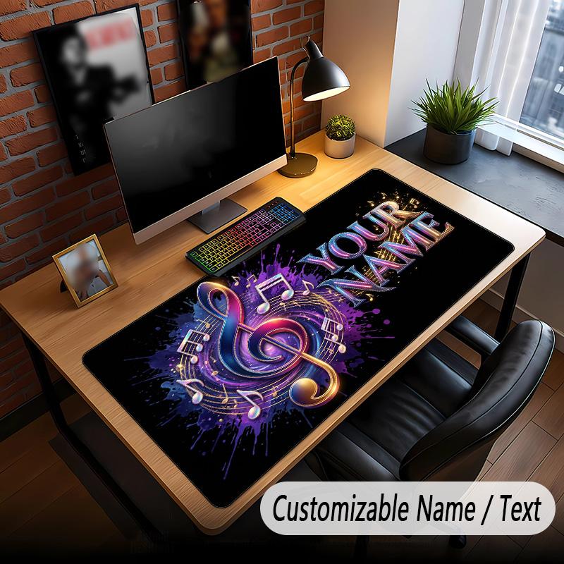 Music General Theme Custom Mouse Pad Personalized With Name Text Customized Desk Mat For Office Home Decor