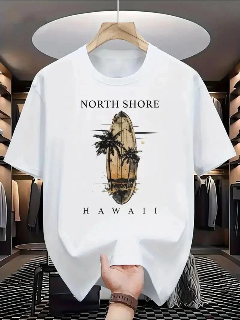 Men's Essential! Short-Sleeve T shirt with North Shore Hawaii Elements, Surfboar