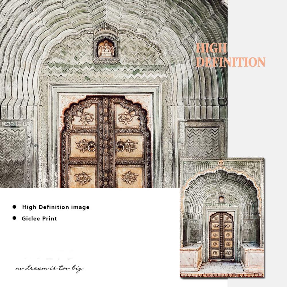 India City Gallery Wall Canvas Painting Taj Mahal Print Photography Wall Art Pictures Architecture Poster Nordic Home Decor