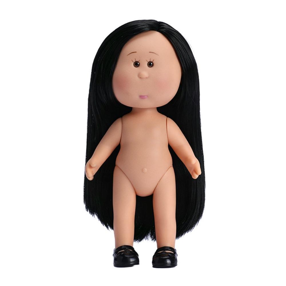 Dress Up 14cm Bean Eye Vinyl Doll Curly Hair Action Figure Body Mia Potato Dolls  Doll Accessories