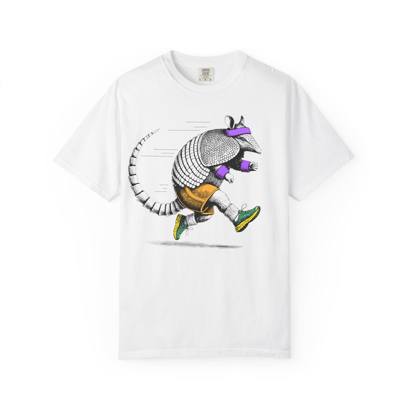 Running Armadillo T-Shirt | Retro Cartoon Illustration 4XL
