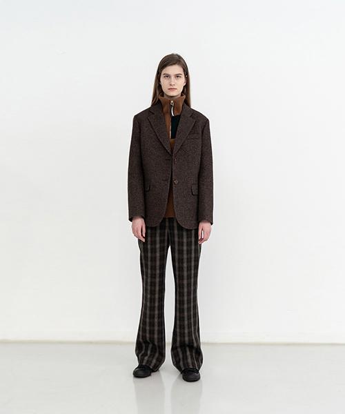 AVA MOLLI Acw-Ptj203-20 Grady Boots Cut Pants (Brown Check)