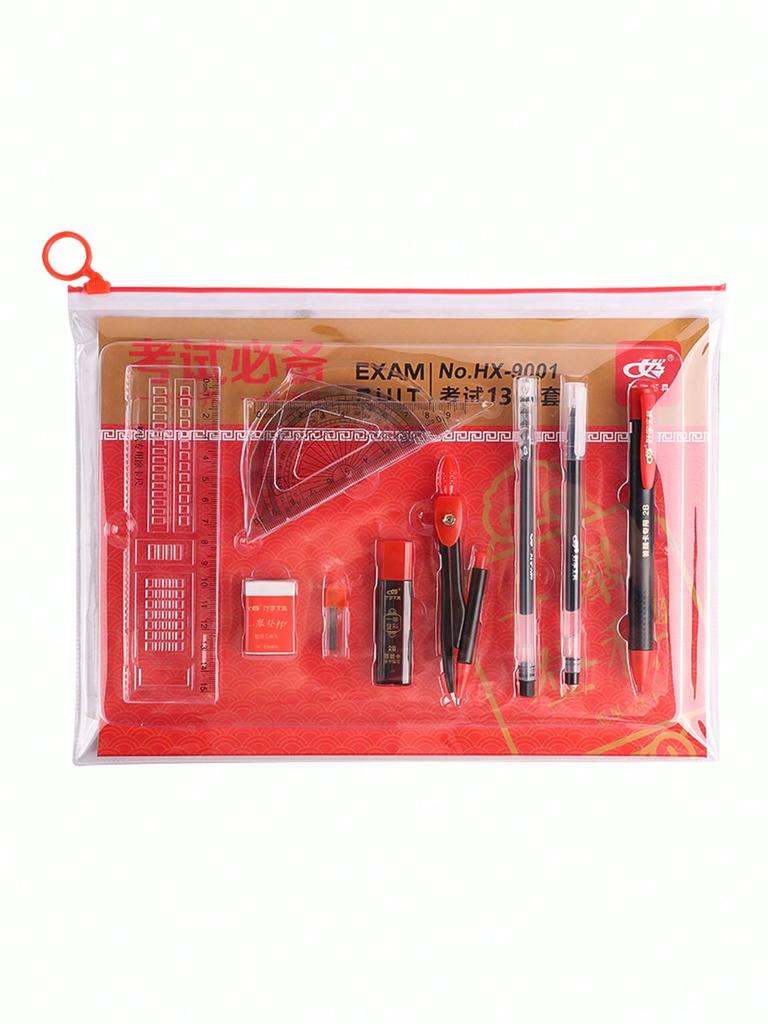 13 Sets of Examination Kits, Equipped with Side-padded Bags, Special Answering Tools, Fill-in Cards, Rulers, and Pens.
