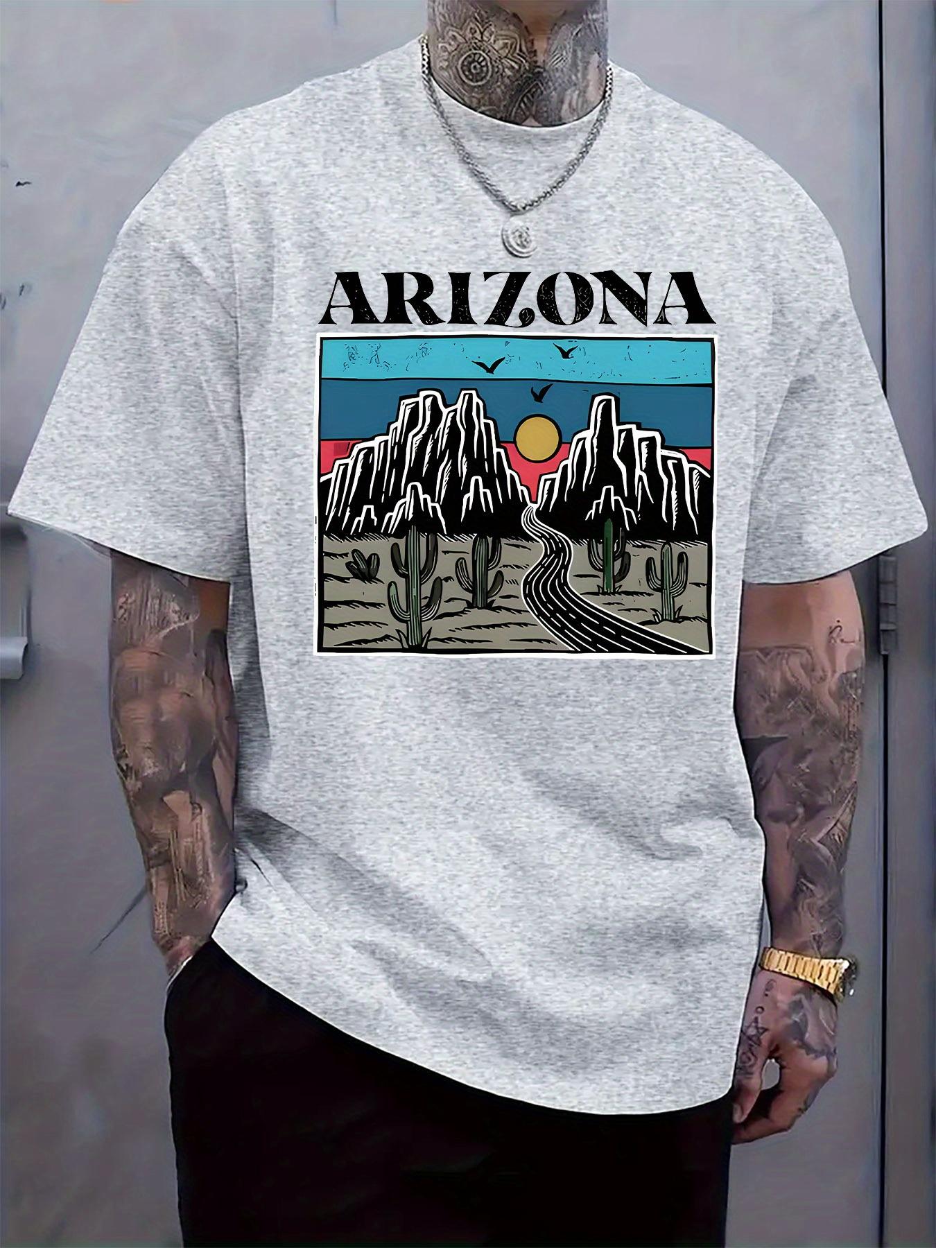 Arizona Landscape Print Round Neck Short Sleeve Tshirt Fa... S