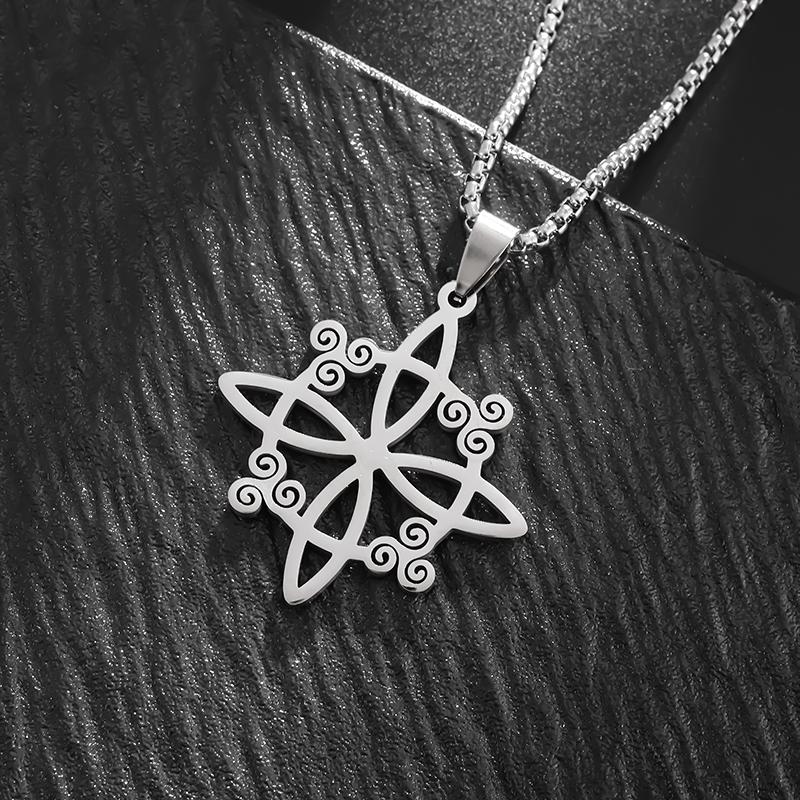 Witches Celtic Knot Triskele Triskelion Necklace for Men's Stainless Steel Witchcraft Paranormal Protection Symbol Jewelry