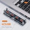 4-Port USB Charging Dock with Light Base, One-to-Four Transparent Design
