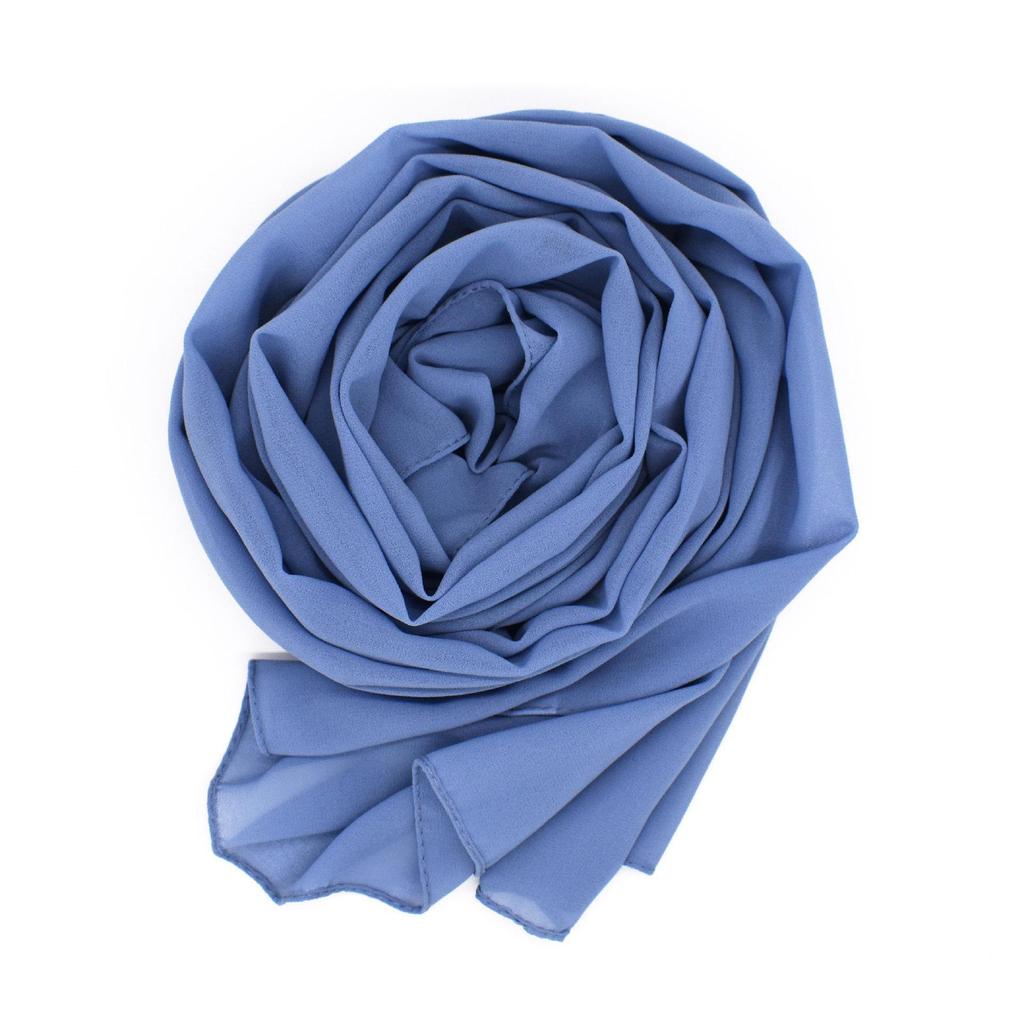 Silk Chiffon Hijab: Encrypted Pearl Design for Women