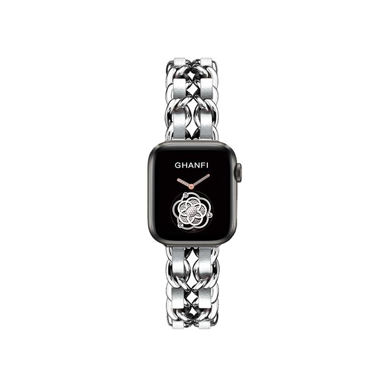 Řemínek z nerezové oceli pro Apple Watch série 6 řemínek SE 40 mm 44 mm Kožené hodinky iWatch 5 4 3 Náramek Correa 38 mm řemínek 42 mm Příslušenství