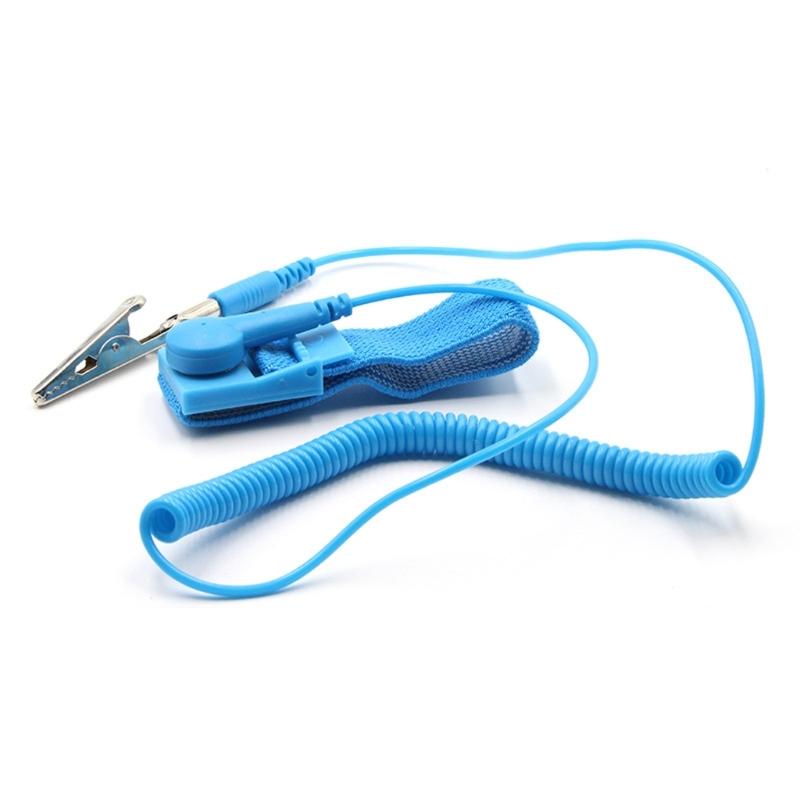 Anti-Static ESD Grounding Cable Coiled Cord with Double Alligator Clip For Grounding Sensitive Electronics