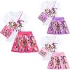 Kids Girls Lily Lovebraids Print Short Sleeves T-Shirt Skirt Bag Set