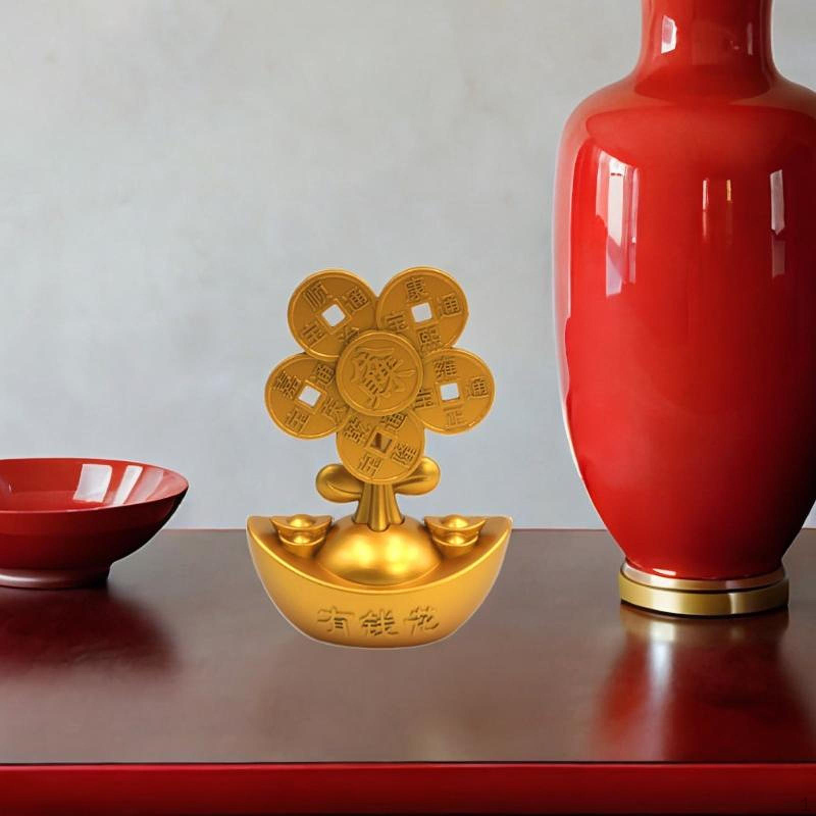 Статуэтка Денежное Дерево Фэн-шуй Вращающаяся Фигурка Ветряной Мельницы Центральный Элемент Стола Скульптура Удачи для