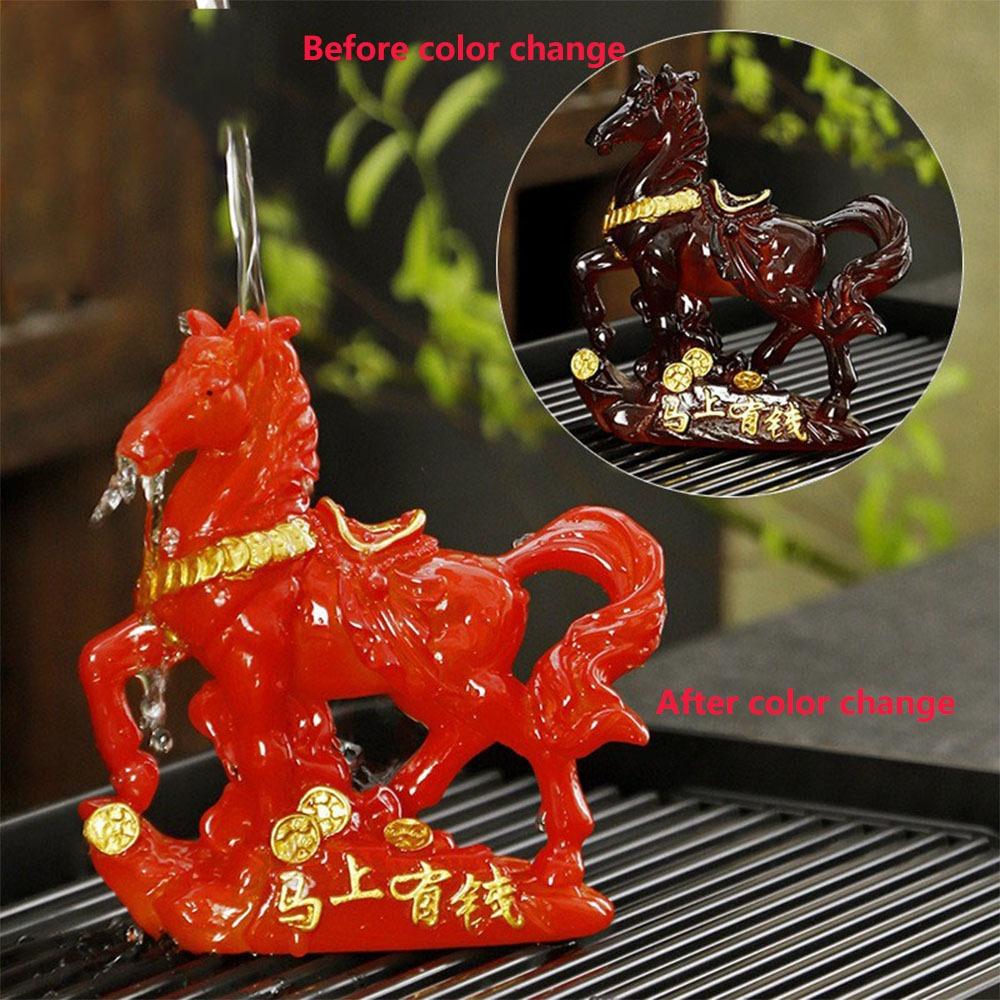 High Temperatures Resin Horse Statue Money Symbol Base Tea Pet Sculpture  Display Decoration