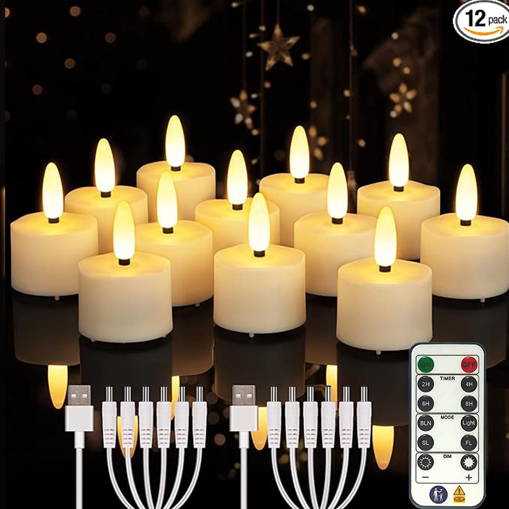 Rechargeable LED Candle Lamp with Remote Control Timer for Halloween Decoration