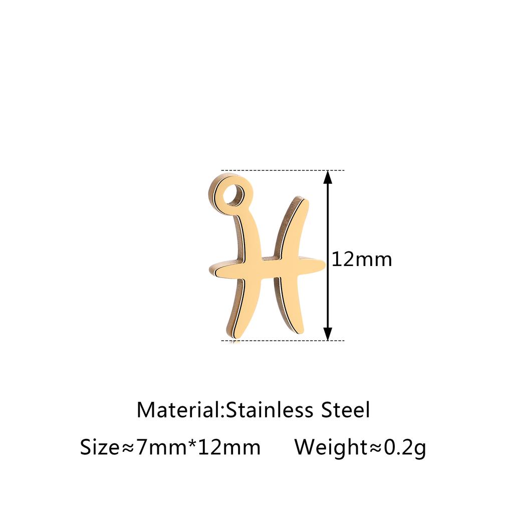 5Pcs/Lot Stainless Steel 12 Zodiac Sign Charms Mini Constellation Pendants DIY Handmade Craft Necklace Bracelet Jewelry Making