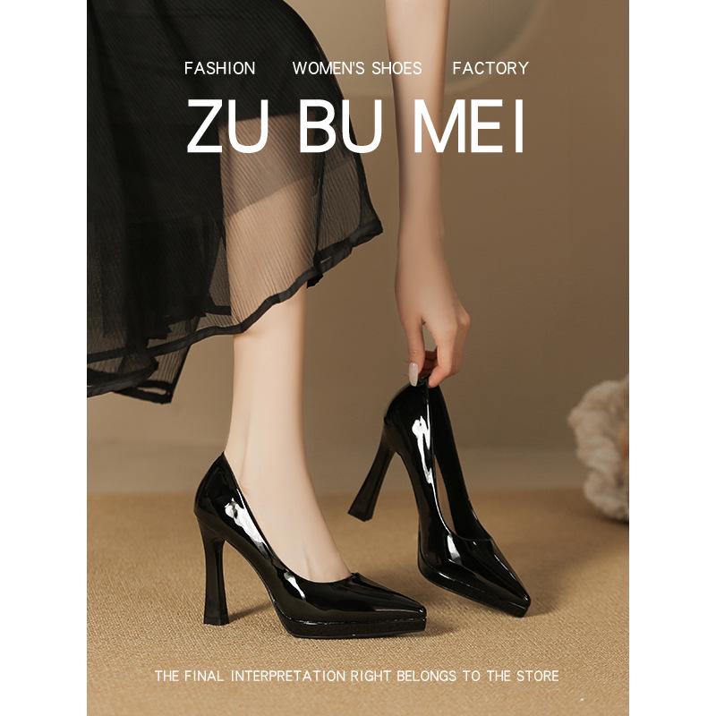 Women's 2025 Spring Simple Solid Color Pointed Toe Stiletto Heels