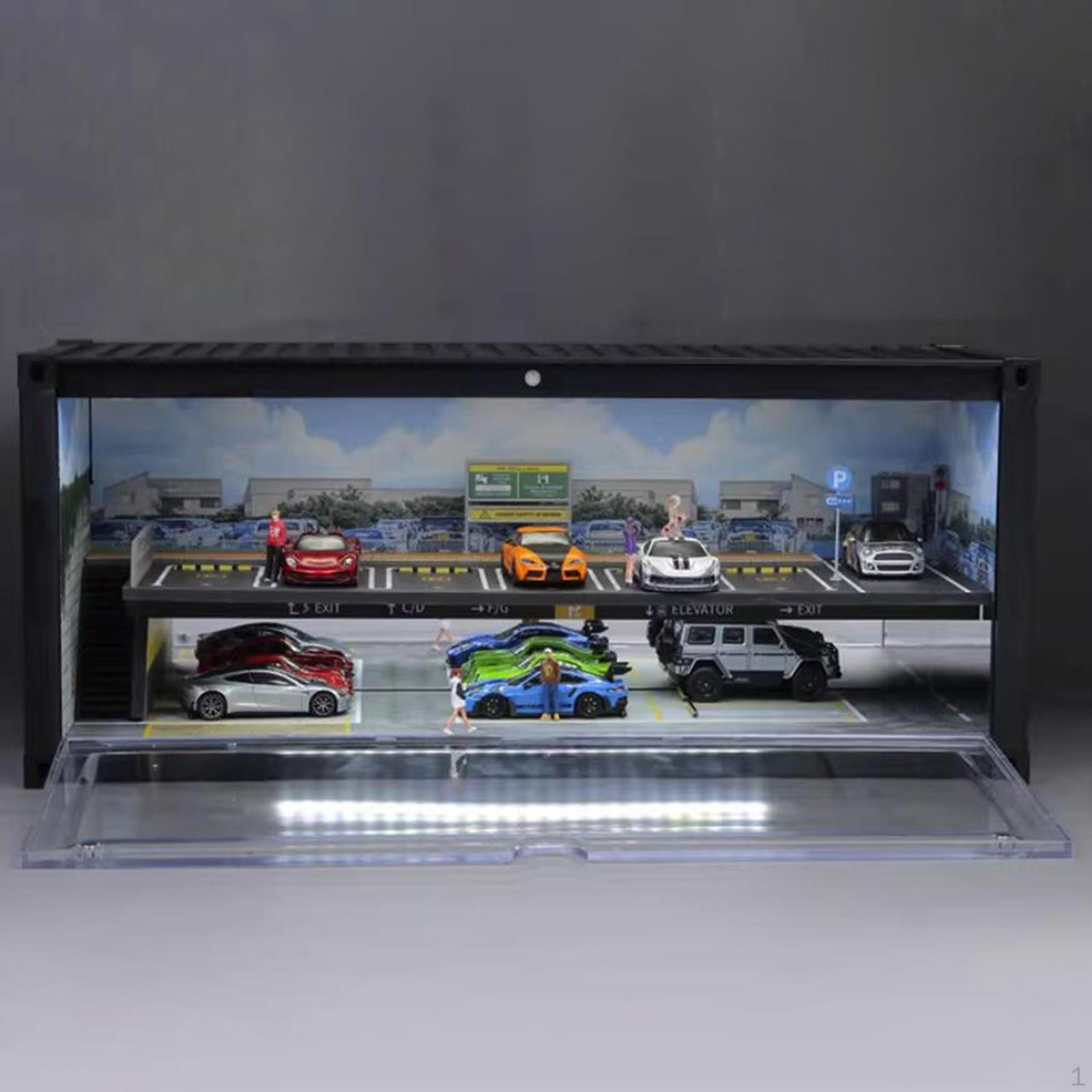 

1/64 Diecast Car Display Case Garage Collectors Protection Sports Showcase Gift for Men Style B