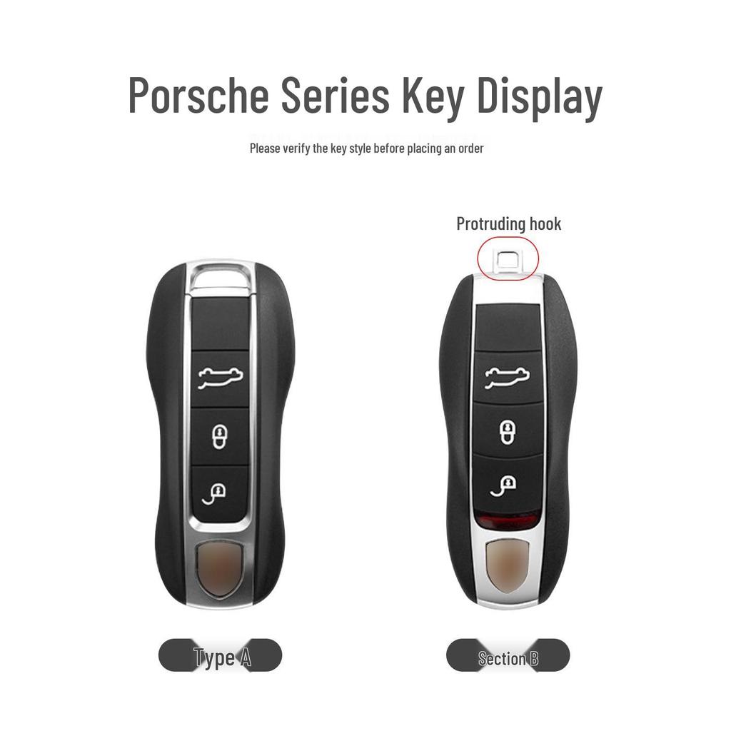 Hochwertiges Echtleder Schlüsseletui für Porsche: Passt für Panamera, Macan, Cayenne, 718, 911, Taycan