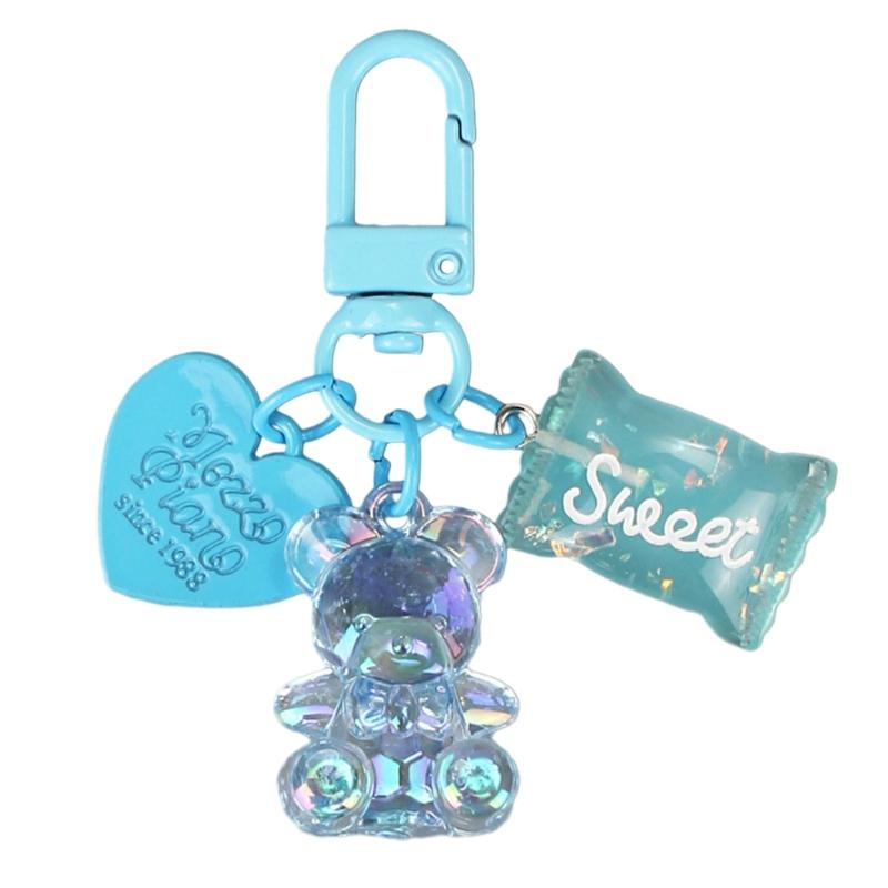 Colorful Heart Candy Keychain Ornament Stylish Keyring Accessory Unique Bag Decorations for Fashion forward Individuals