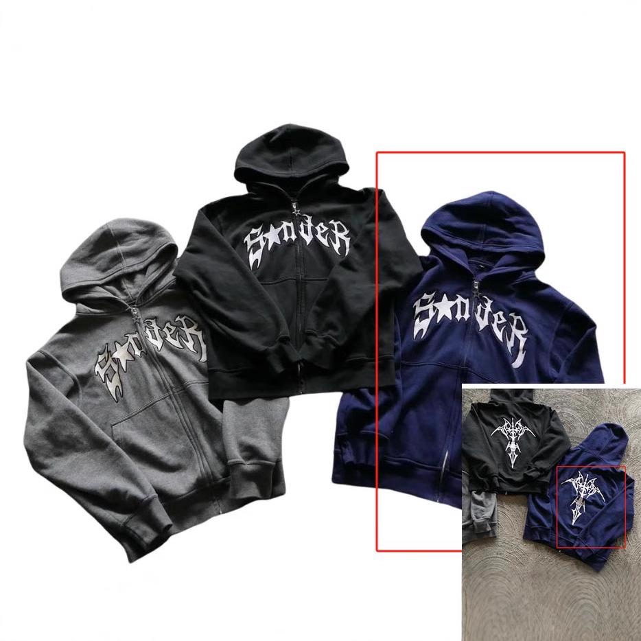 2024 SODER Street Style Zipper Hoodie Cardigan: Cool Influencer Print Jacket