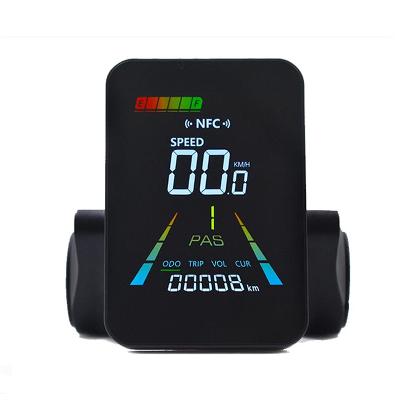 AB96-F3 E-Bike NFC LCD Display Animated Color Meter 24V/36V/48V/60V UART Electric Scooter NFC LCD Meter Speedometer