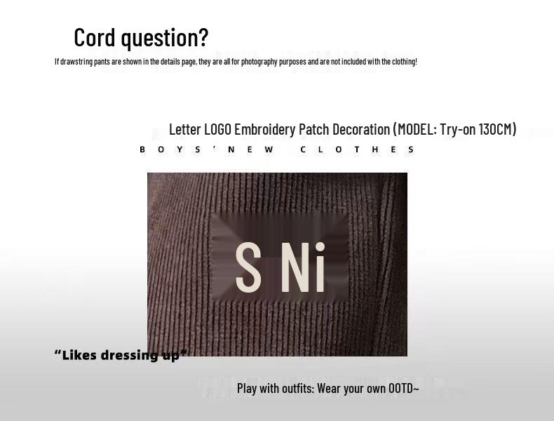Trendy Boys' Corduroy Fleece-Lined Wide-Leg Pants for Autumn and Winter