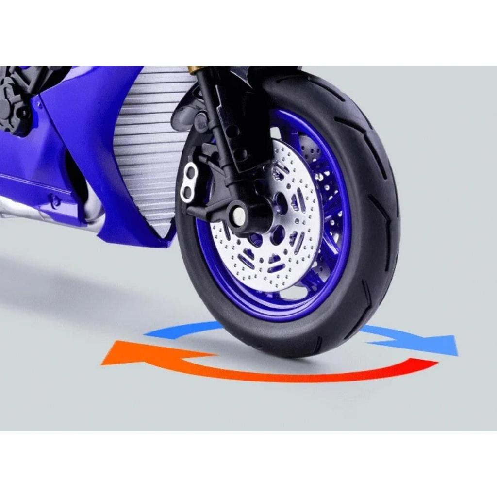 1/10 Yamaha YZF-R1 Alloy Die Cast Motorcycle Model Vehicle Collection Sound and Light Off Road Autocycle Toys Car