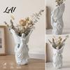 Desktop Organizer for Women 3D Printed Angel Wings Vase & Pen Holder Sculpture Office Supplies Storage Decor Multi‑Functional Dry Flower