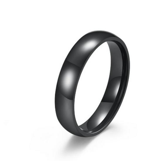 2024 Gold Plated Titanium Steel Couple Rings: 2/4/6/8mm Round Arc Design