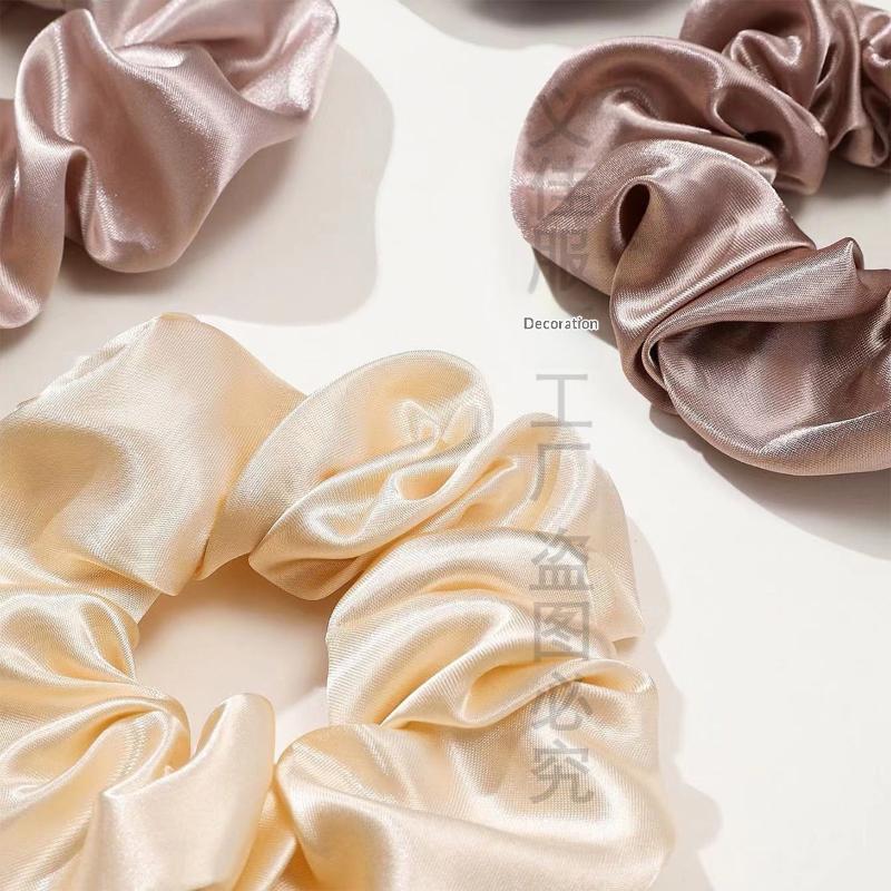 12Pcs Soft Simple Solid Color Hair Ties Korean Style Satin Scrunchie Suitable For Wearing In All Settings Hair Accessories