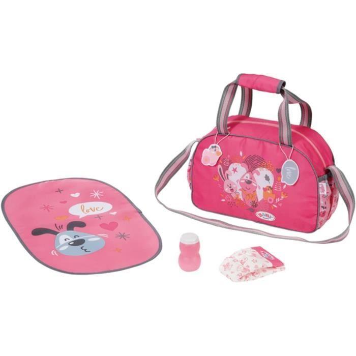 Sac À Langer BABY BORN - ZAPF CREATION - Changing Bag - Rose - Pour Poupée 36 Et 43 Cm