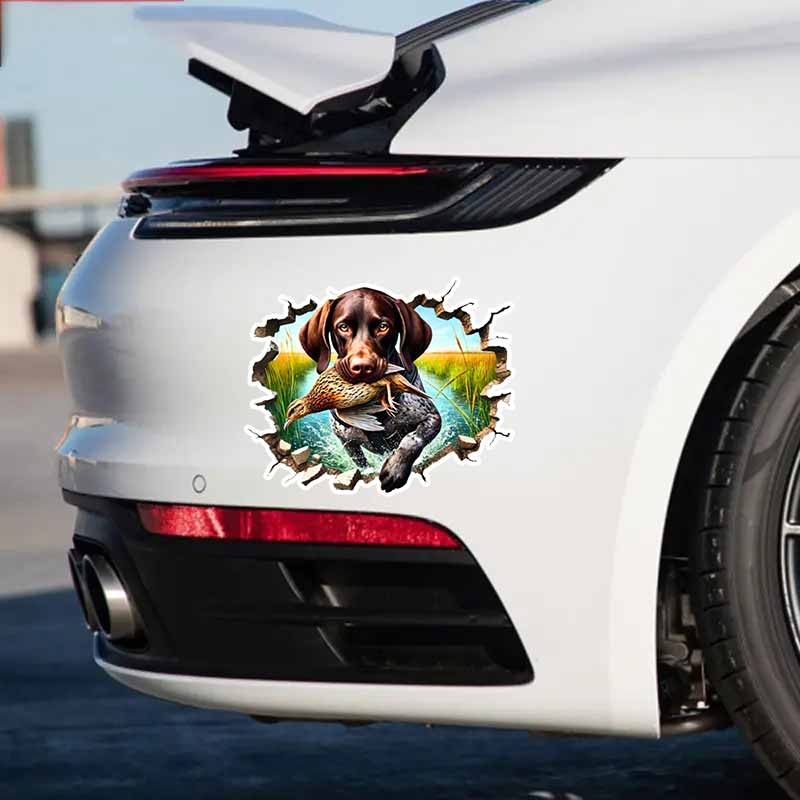 Cartoon Dog Hole Waterproof Sticker for Car Windows And Bumpers Rear Window And Carriage Cartoon Animal Decal HE111