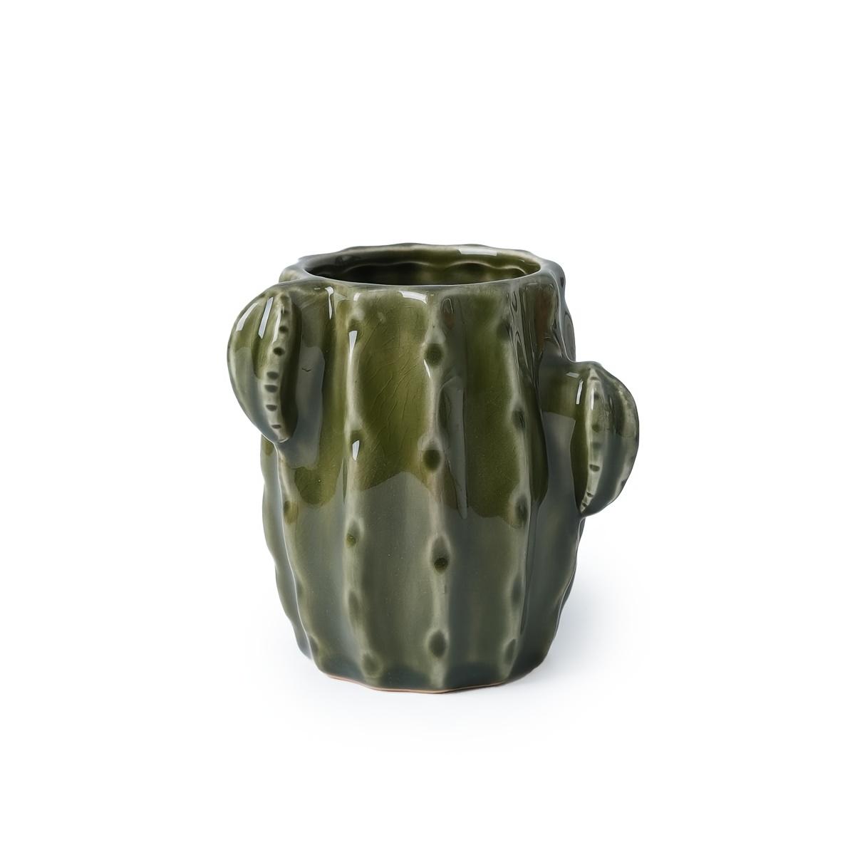 

Cute Ceramic Cactus Toothbrush Holder Toothbrushes and Small Toiletries Organizer Multi Purpose Storage Rack Bathroom Accessorie темно-зеленого